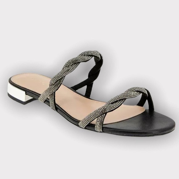 BCBG GENERATION DASTIN RHINESTONE EMBELLISHED SLIDE SANDAL - 7 - Picture 3 of 10